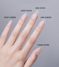 Gel Extension Nails Short, Short Nail Forms, Tasteful Acrylic Nails, Extra Short Almond Acrylic Nails, Short Almond Nail Length, Gel Extension Short Nails, Nail Oval Short, Medium Length Oval Nails