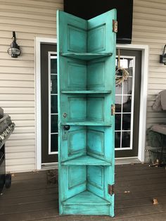 an old door turned into a book shelf