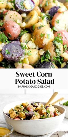 this sweet corn potato salad is the perfect side dish for any meal