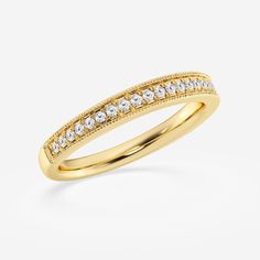 1/5 ctw Round Lab Grown Diamond Milgrain Wedding Band 14K Yellow Gold FG, SI1+ Milgrain Wedding Band, Rose Gold Ring, Wedding Band, Lab Grown, Lab Grown Diamonds, Wedding Bands, Gold Rings, Lab, Yellow Gold