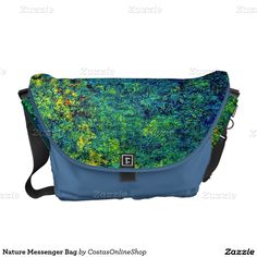 Green Blue Nature Messenger Bag Blue Nature, Diaper Bag