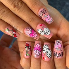 Crazy Pink Nails, Chula Nails, Sport Nails, Sports Nails, Pink Tip Nails, Pink French Nails, Crazy Nail Art, Beautiful Nail Polish, Nails Valentines