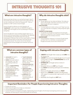 Intrusive thoughts are commonly misunderstood, and more frequently not acknowledged by the indiviudal experiencing them. This 101 gives a bit of an overview of intrusive thoughts, and may help normalize some of the experiences an individual experiencing intrusive thoughts may have. Persecutory Delusions, Dopamine Deficiency, Counseling Techniques, Counseling Worksheets, Self Work, Personality Psychology