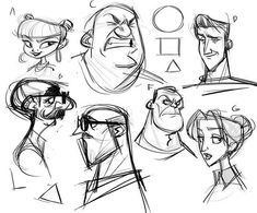 some sketches of different facial expressions for the character from disney's animated movie, wreck