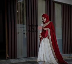 Hijabi Bride Pakistani, Pakistani Abaya, Fancy Dress Patterns, Hijab Brides, Wedding Hijab Styles, Hijabi Wedding