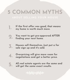 the 5 common myths about selling your house