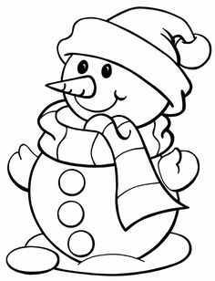 a black and white drawing of a snowman