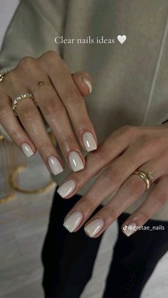 Wedding Dipped Nails, Short Milky Nails, Natural Nails Manicure, Nails Outfit, Milky Nails, Nagellack Trends, Nagel Tips, Work Nails