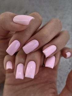 #nails #pinknails #shortnails #longnails #nailsdesign #nailsideas #nails2023 #simplenaildesign Ongles Rose Pastel, Middle Nails, Solid Color Acrylic Nails, Pink Nail Colors, Kutek Disney, Baby Pink Nails, Solid Color Nails, May Nails, Light Pink Nails