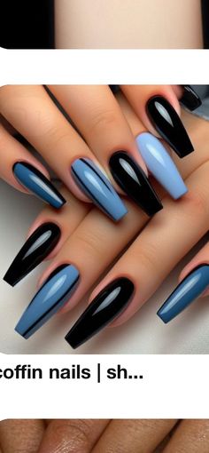 Dark Blue Nail Designs, Dark Blue Nail, Nail Designs Acrylic, Blue Matte Nails, Dark Blue Nails, Blue Nail Designs, Blue Nail, Nails Makeup, I Love Nails