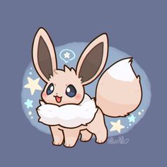 a cute little bunny with stars around it