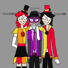 three people dressed up in halloween costumes