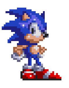 an image of a pixel art style sonic the hedge