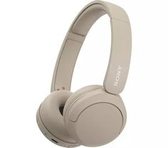 the sony headphones are white and have bluetooths on them, but no one is