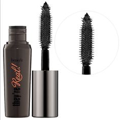 Benefit They're Real Mascara. New, Never Used. Benefit Mascara Is A Lengthening Mascara That Curls, Volumizes, Lifts, & Separates Lashes For An "Out-Of-Here" Look. The Specially Designed Brush Features Staggered Bristles That Grab Close To The Root, Boosting Length And Volume Beyond Belief. The Custom-Domed Tip Uses Precision Bristles To Lift, Define, & Curl Even Your Tiniest Lashes. With A Glossy, Jet-Black, Long-Wearing Formula, You’ll Flaunt Luxurious, Silky Lashes. Best Waterproof Mascara, Benefit Mascara, Smudge Proof Mascara, Mascara Review, Benefit Makeup, Natural Glowing Skin, Volumizing Mascara, Makeup Gift Sets, Lengthening Mascara