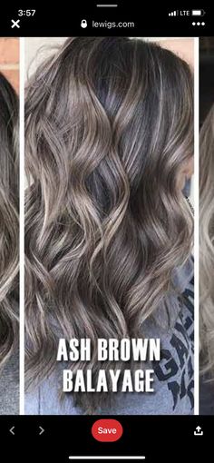 Dark Hair Hide Grey, Brown Hair With Natural Gray, Hiding Greys In Dark Hair, Cool Brown Balayage Ash Blonde, Hair Colors For Fall 2023, Ash Brown Hair With Bangs, Grey Coverage Highlights Brunette, Hair Color To Hide Grey Hair, Highlights To Hide Gray Hair Brunettes