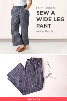 Draft and Sew Wide Leg Pants Beginner Pants Pattern, Wet Felting Bag Tutorial, Diy Dress From Bed Sheet, Easy Clothes To Make Sewing Projects, Making Pants, Basic Pants, Garment Sewing, Sewing Machine Projects