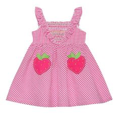 Product Details Give Her Look A Cute Upgrade With This Baby & Toddler Girl Blueberi Boulevard Strawberry Patch Seersucker Smocked Sundress. Click On This Baby Essentials & Apparel Guide To Find Everything You Need To Keep Your Baby Healthy And Happy! Features Squareneck Short Flutter Sleeves Strawberry Applique Patches On Skirt Smocked Top For Secure Fit Above The Knee Length Fabric & Care Cotton, Polyester Seersucker Construction Machine Wash Imported Sku #67811655 Strawberry Applique, Pink Toddler Dress, Strawberry Patch, Sundress Dress, Frocks For Girls, Smocked Top, Applique Dress, Pattern Mixing