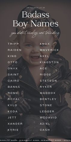 Rare Boy Names Unique, Badass Boy Names, Best Baby Boy Names, English Boy Names, Baby Names List, Western Baby Names, Edgy Baby, Cool Baby Boy Names, Meaningful Baby Names