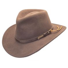 The Dorfman Pacific Indiana Jones Outback Hat is an officially licensed product straight from the Indiana Jones franchise! This famously classic look features a 3" brim, a faux leather band around the crown, and is made from a water repellent crushable wool felt material. This hat is perfect for a true Indiana Jones fan! Classic Fedora With Curved Brim For Outdoor Activities, Classic Fedora With Curved Brim For Outdoor, Classic Brimmed Fedora For Outdoor Activities, Western Hats For Winter Outdoor Activities, Country Style Hat With Curved Brim For Outdoor Activities, Classic Fedora For Outdoor Activities, Country Style Curved Brim Hat For Outdoor Activities, Country Style Wide Brim Felt Hat For Outdoor, Classic Outdoor Hat Bands