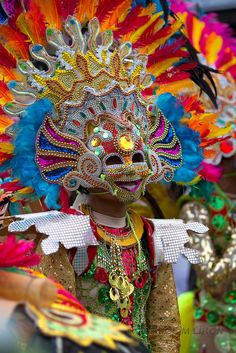 an elaborately decorated mask is displayed for people to see at the carnivals in mexico