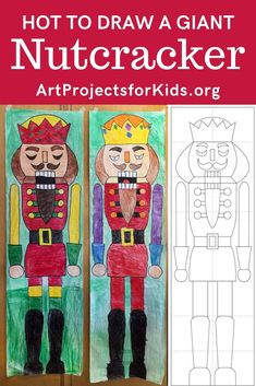 the nutcracker art project for kids to draw and color with colored pencils