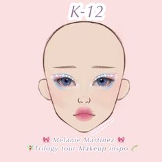 K-12 , are many more ive created, go on my acc if youd like to see others!!! K-12 Makeup Look, K12 Makeup Ideas, Trilogy Tour Nail Ideas, Trilogy Tour Makeup K-12, K 12 Melanie Martinez Makeup, K-12 Inspired Makeup, Melanie Martinez Trilogy Tour Makeup Ideas, Melanie Martinez Makeup Looks K-12