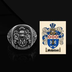 Mulholland Coat of Arms Family Rings Crest Custom Rings For Men Silver Signet Custom Coat Of Arms Ring Men Unique Heraldic Family Crest Ring Gift Made to Order Designs Details Metal: 925k Sterling Silver Weight:18-20 gram Color: Oxidized Silver Color ( color customizable ) Style: Family Crest / Coat Of Arms Dimensions : 0.7 x 0.7 inch Can be personalized  3D Style Handmade Design Contact us at this link freyjewelrydesign.etsy.com Personalized Engrave Service ● Mulholland Coat of Arms  ● Custom Personalized Gift ● 925k Sterling Silver Material  ● Personalized Heraldic Ring ● Personalized Jewelry  ● Custom Engrave Ring ● Custom Engrave Ring ● Custom Family Crest Ring  ● Coat Of Arms Silver Ring  ● Signet Ring Man  ● Personalized Heraldic Ring  ● Unique Silver Rings For Man Custom Design Gift Rings For Men Silver, Family Crest Ring, Family Crest Rings, Custom Signet Ring, Cap Logo, Mens Pinky Ring, Unique Mens Rings, Unique Silver Rings, Family Rings