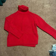 Brand: Zara Color: Red Size: Xs Condition: Brand New Never Worn No Tags Trendy Red Turtleneck Sweater, Zara Red Long Sleeve Sweater, Casual Red Stretch Sweater, Zara Red Winter Tops, Zara Red Tops For Winter, Red Trendy Stretch Sweater, Trendy Red Stretch Sweater, Red Stretch Trendy Sweater, Red Fitted Trendy Sweater