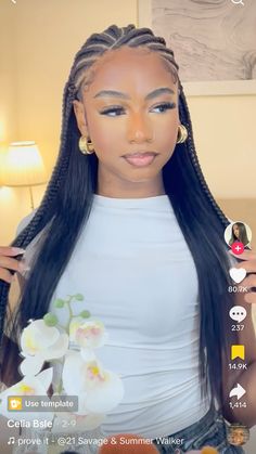 Tiwa Savage Braids, Curly Hair Sew In, Top Braid, Braided Hairstyles For Teens, Feed In Braid, Girls Hairstyles Braids, Natural Hair Updo