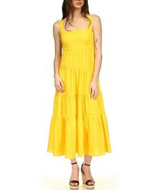 Michael Kors Stretch Cotton Poplin Tiered Midi Dress | Dillard's Tiered Cotton Sundress With Adjustable Straps, Cotton Sundress With Square Neck Lined, Cotton Square Neck Lined Sundress, Casual Cotton Midi Dress With Ruffled Straps, Fitted Cotton Tiered Midi Dress, Casual Cotton Maxi Dress With Ruffled Straps, Cotton Tiered Sundress Midi Dress, Cotton Sundress With Tie Straps And Square Neck, Fitted Tiered Cotton Midi Dress