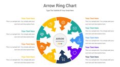 arrow ring chart for powerpoint with arrows in the center and four options on each side