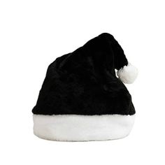 a black and white santa claus hat on a white background