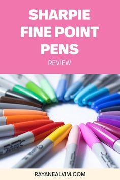 sharpie fine point pens are arranged in a circle with the words sharpies on it