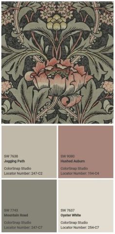 the color scheme for an art nouveau wallpaper