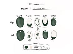 Nail Design Drawing, Nail Inspo Drawing, Nail Designs Drawing, Cute Grunge Nails, Enhypen Nails, Beginner Nail Designs, Concert Nails, Gel Nails French, Dark Green Nails