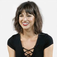 Rebecca Black Hair, Long Bob With Short Bangs, Clavicut Hair, Short Dark Hair, Bob Hairstyles With Bangs, Chin Length Hair, Honey Hair