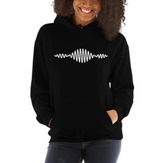 Arctic monkeys 09 Hooded Sweatshirt Price: 34.00 #sweetshirt Rosa Parks, Vegan Shirt, Eco Friendly Fabric, Cozy Sweatshirts, White Hoodie, Heather Black, Knit Cuff, Black And Navy, Pocket Pouch