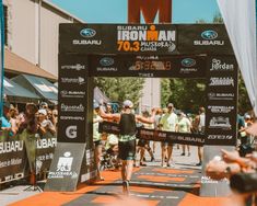 the finish line for ironman 70 3 marathon