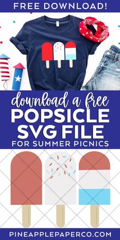 popsicle svg file for summer picnics with the text, free printable