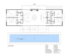 the floor plan for a house with swimming pool