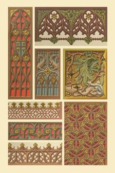 an assortment of decorative panel designs