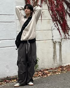 Fashion Chingu, Oversized Pants, Green Side, Kpop Fashion, Side Pocket, Fitness Inspo