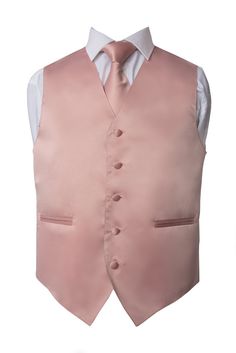 PRICES MAY VARY. Men’s Premium Solid Vest Four Piece Set, includes matching Vest, NeckTie, Bow Tie & Pocket Square/Hankie Set. Great to wear with Suits & Tuxedos. Dapper colors that would match any occasion. Our vests feature five buttons in front, two functional pockets, full back with adjustable belt for the perfect fit. The NeckTie measures at 3.5” wide & 57” long, the premade bow tie measures at 3” x 5” with adjustable neck that fits from 14” to 22” neck, the Pocket Square measures at 9.5” x Champagne Vest Groomsmen With Jeans, Blush Groomsmen Shirt, Champagne Groomsmen Vest, Purple Chambelan, Chambelanes Outfits, Pink Suspenders, Quinceanera Pink, Quinceanera Themes Dresses, Pink Quince