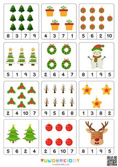 christmas themed worksheet for kids to practice counting and subtracing the numbers