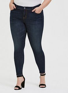 Mid Rise Skinny Jean - Super Soft Stretch Dark Wash, TWILIGHT Plus Size Jeans, Mid Rise Jeans, Sky High, Up Girl, Dream Clothes, Fit And Flare Dress, High Jeans, Colored Jeans, High Waist Jeans