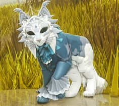 a paper sculpture of a cat in front of some tall grass