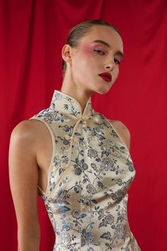 Party Dresses | Shop Designer Cocktail Dresses at SAU LEE Qipao Top, Chinese New Year Outfit, Traditional Cheongsam, New Year Outfit, Sau Lee, Chinese Style Dress, Designer Cocktail Dress, New Years Outfit, Outfit White