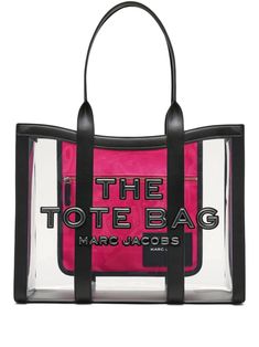 black/hot pink transparent design embossed logo to the front logo patch to the rear two rounded handles to the sides internal zip-fastening pocket internal logo plaque Marc Jacobs Tote Bag, Clear Tote Bags, Fit Clothes, Medium Tote Bag, Marc Jacobs Tote, Rollerball Perfume, Back Bag, Small Tote Bag, Marc Jacobs Bag