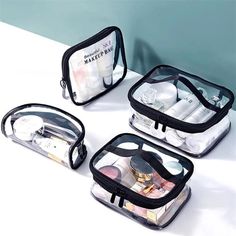 Waterproof Transparent PVC Bath Cosmetic Bag Women Make Up Case Travel Zipper Makeup Beauty Wash Organizer Toiletry Storage Kit Zipper Makeup, Make Up Case, Clear Makeup Bags, Makeup Bag Organization, Toiletry Pouch, Beauty Case, Waterproof Makeup